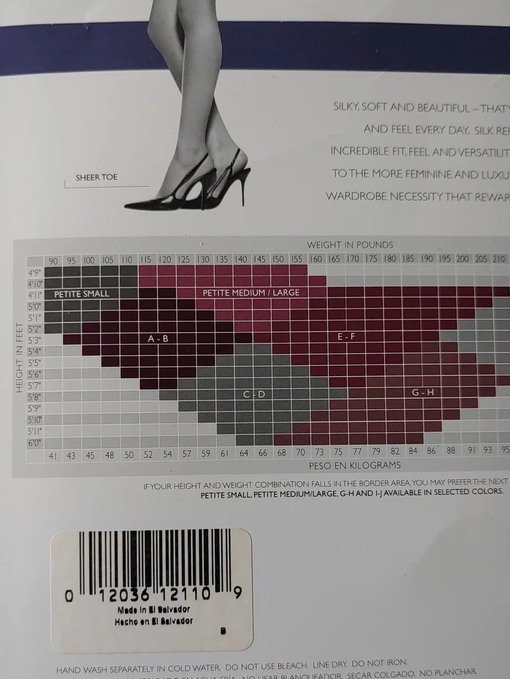 NWT Hanes Silk Reflections Sz EF Sheer Barely Black Control Top Pantyhose